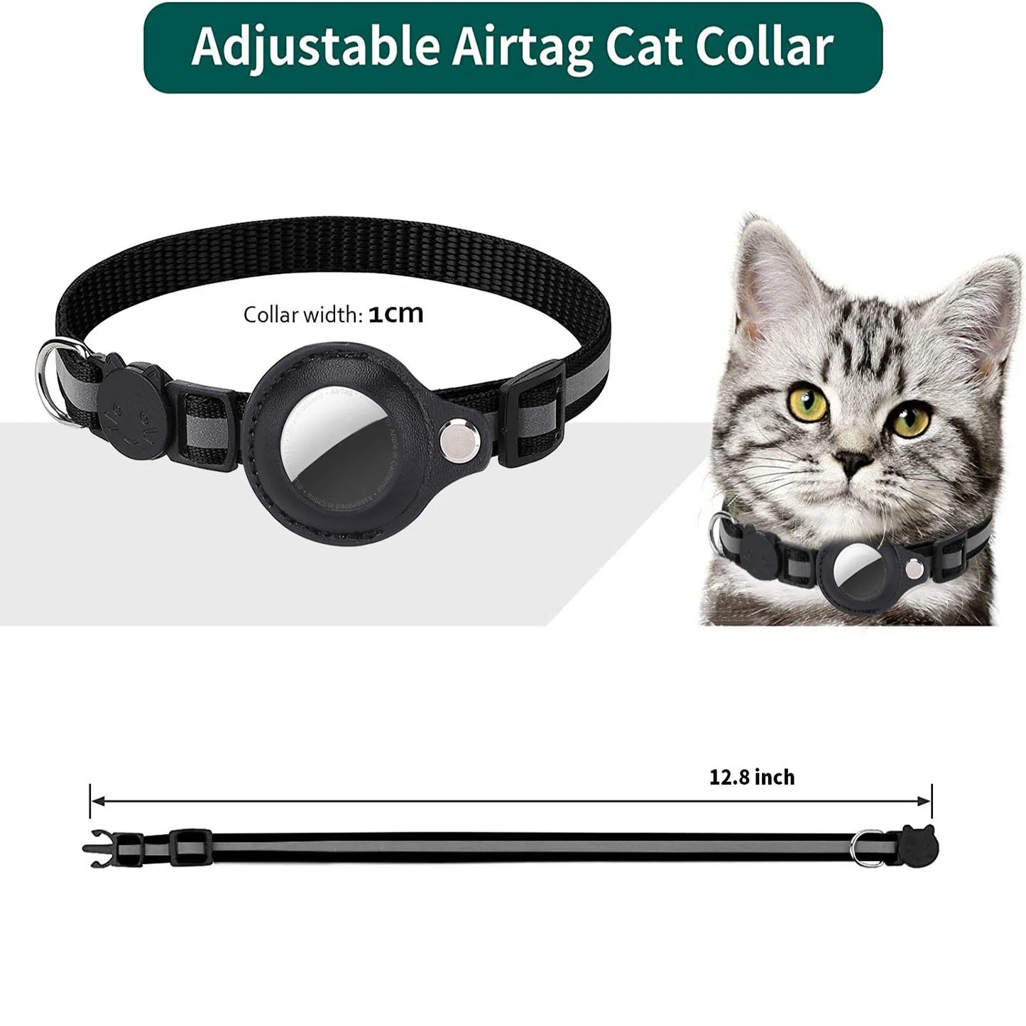 Cat AirTag Holder Collar | Breakaway, Reflective & Waterproof