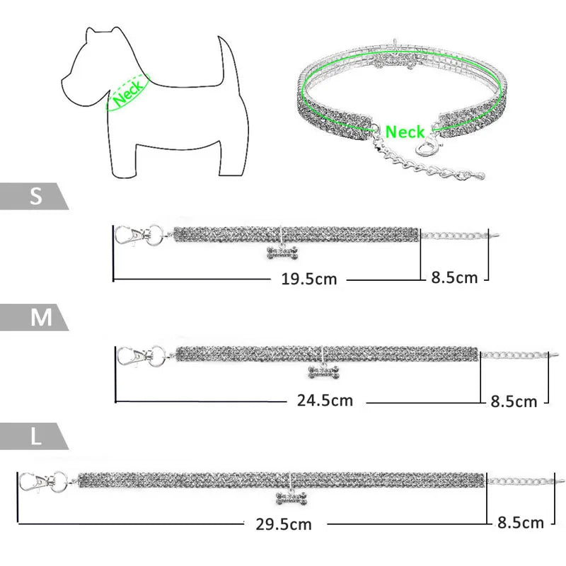 Sparkling Rhinestone Pet Collar for Dogs & Cats | Adjustable Luxury Necklace