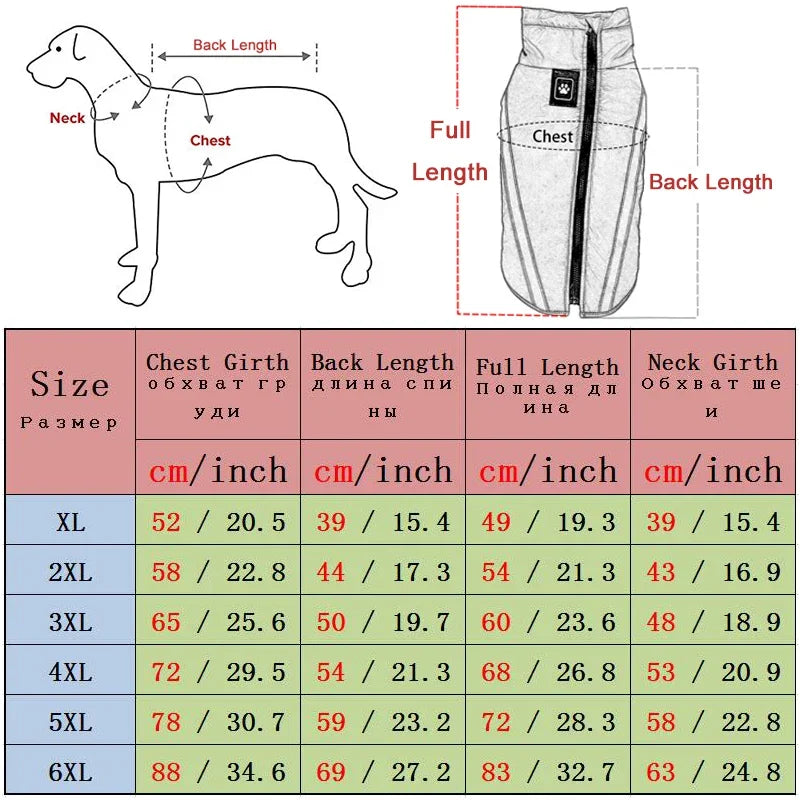 Large Dog Winter Coat - Waterproof, Warm & Reflective for Canadian Winters