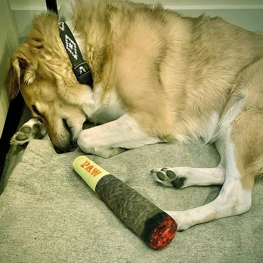 Funny Cigar Dog Toy - Interactive Plush Squeaky Chew