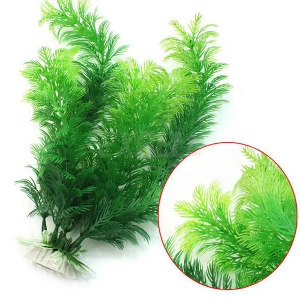Green Artificial Plastic Aquarium Plant Decor - Fish Tank Ornament