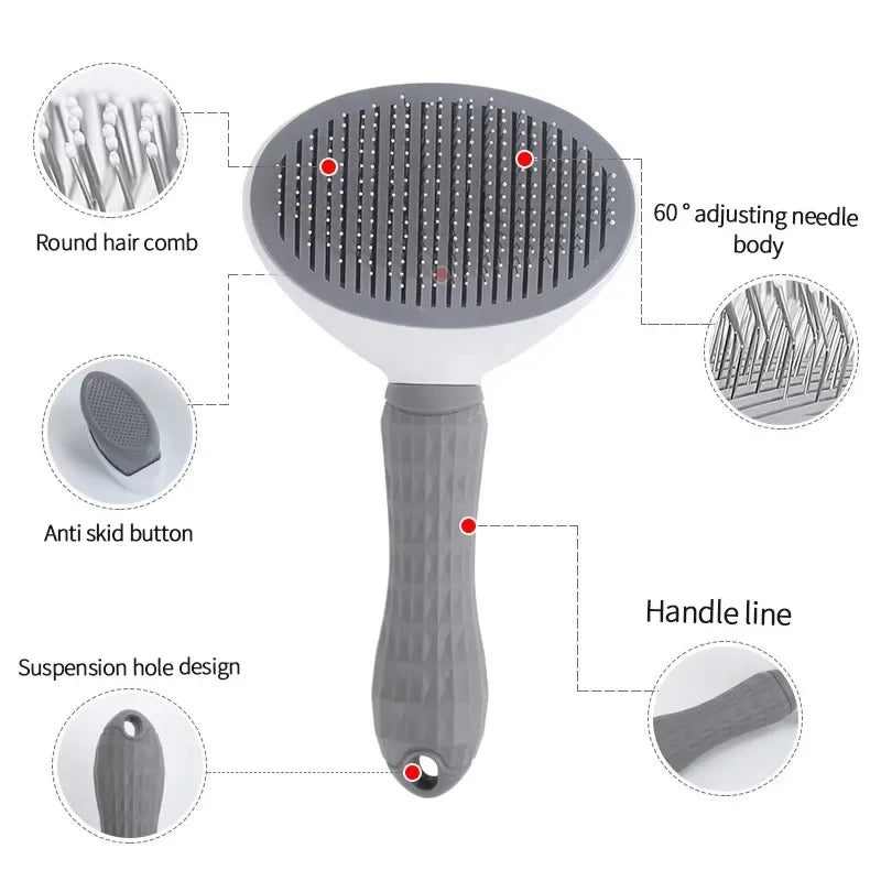 Pro Stainless Steel Pet Grooming Brush for Cats & Dogs | Deshedding