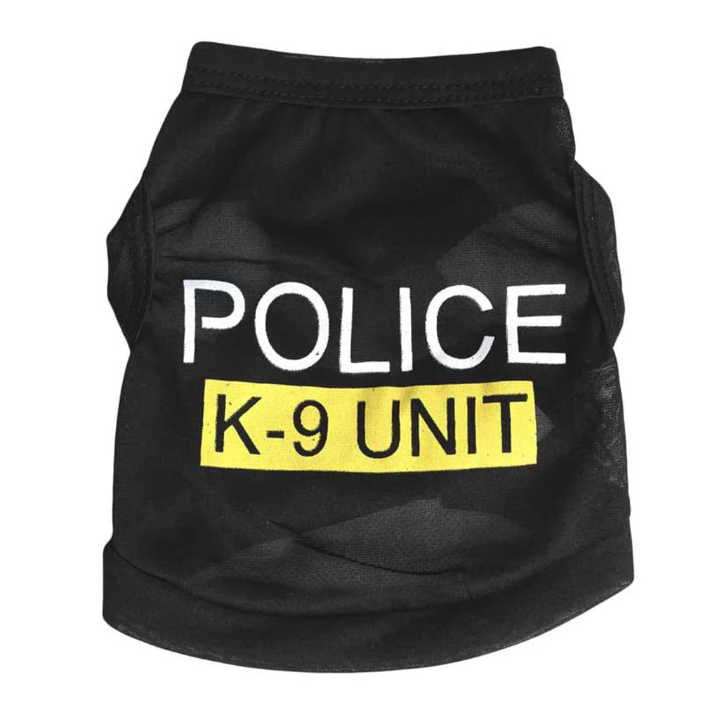 Police Dog Costume Vest - Black Cosplay Pet Apparel