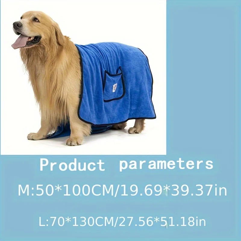 Ultra-Absorbent Microfiber Pet Drying Towel for Dogs & Cats