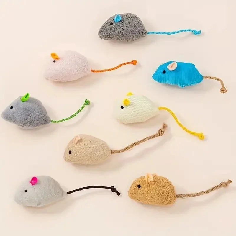 3/7PC Plush Rat Cat Toys | Durable Linen & Interactive Fun