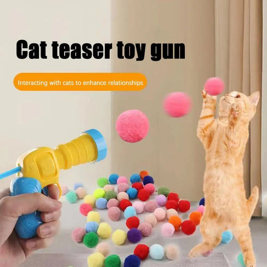 Silent Interactive Cat Toy Launcher & Plush Balls