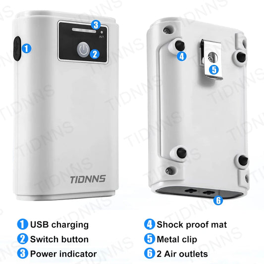 Portable Aquarium Air Pump: USB Rechargeable, 185 Hr Battery