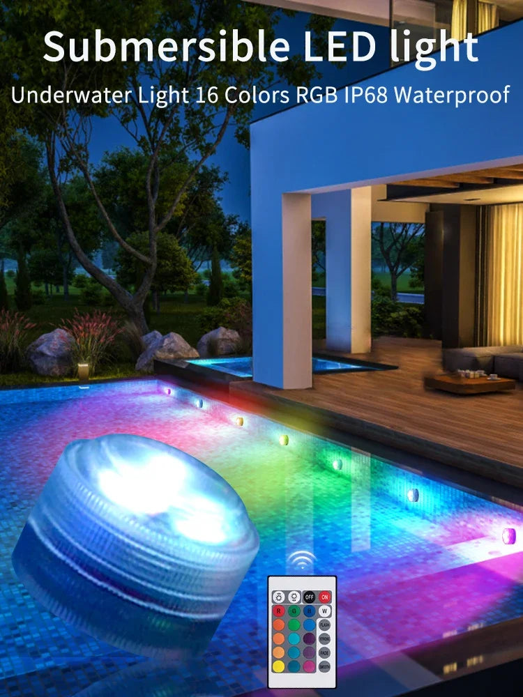 IP68 RGB LED Submersible Light - Remote Control for Aquarium, Pool