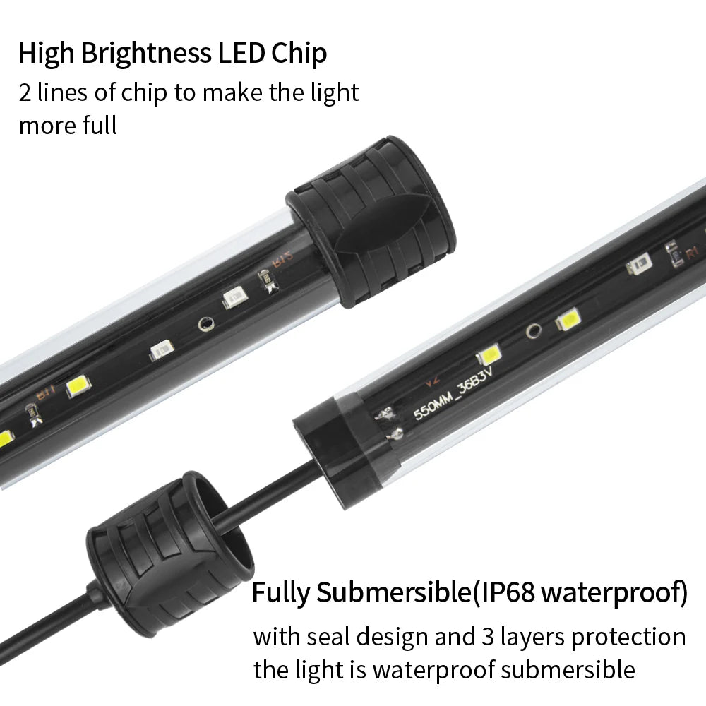 USB LED Aquarium Light | Plant Grow & Fish Tank Decor - Waterproof