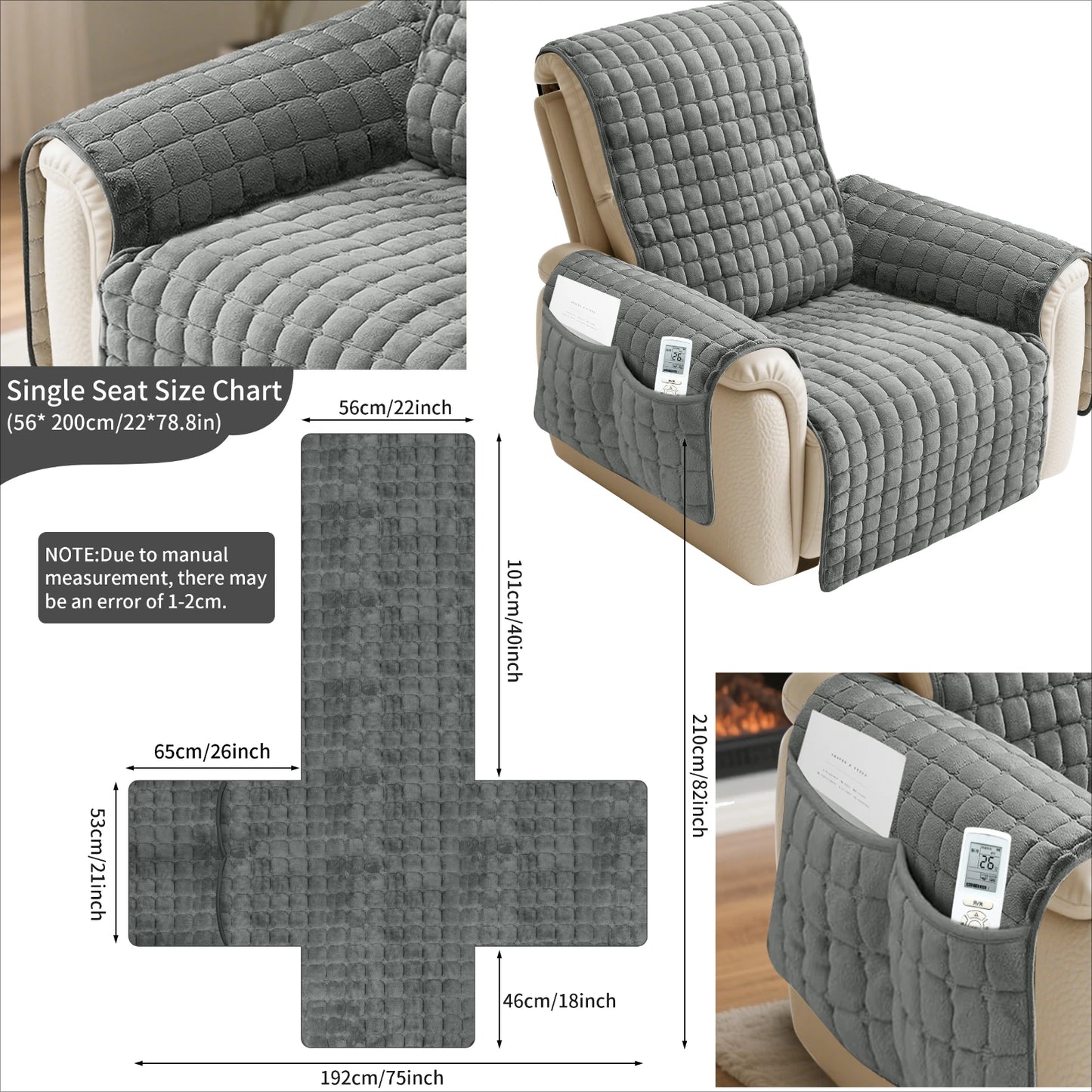 Waterproof Non-Slip Recliner Sofa Cover | Pet & Kid Friendly