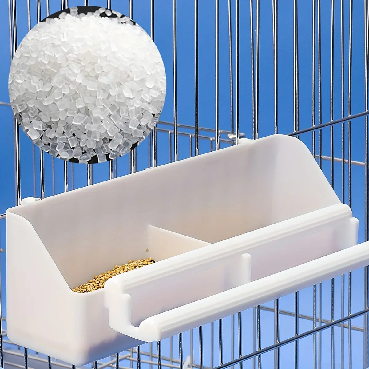 Double Grid Stand Bird & Parrot Feeder Trough