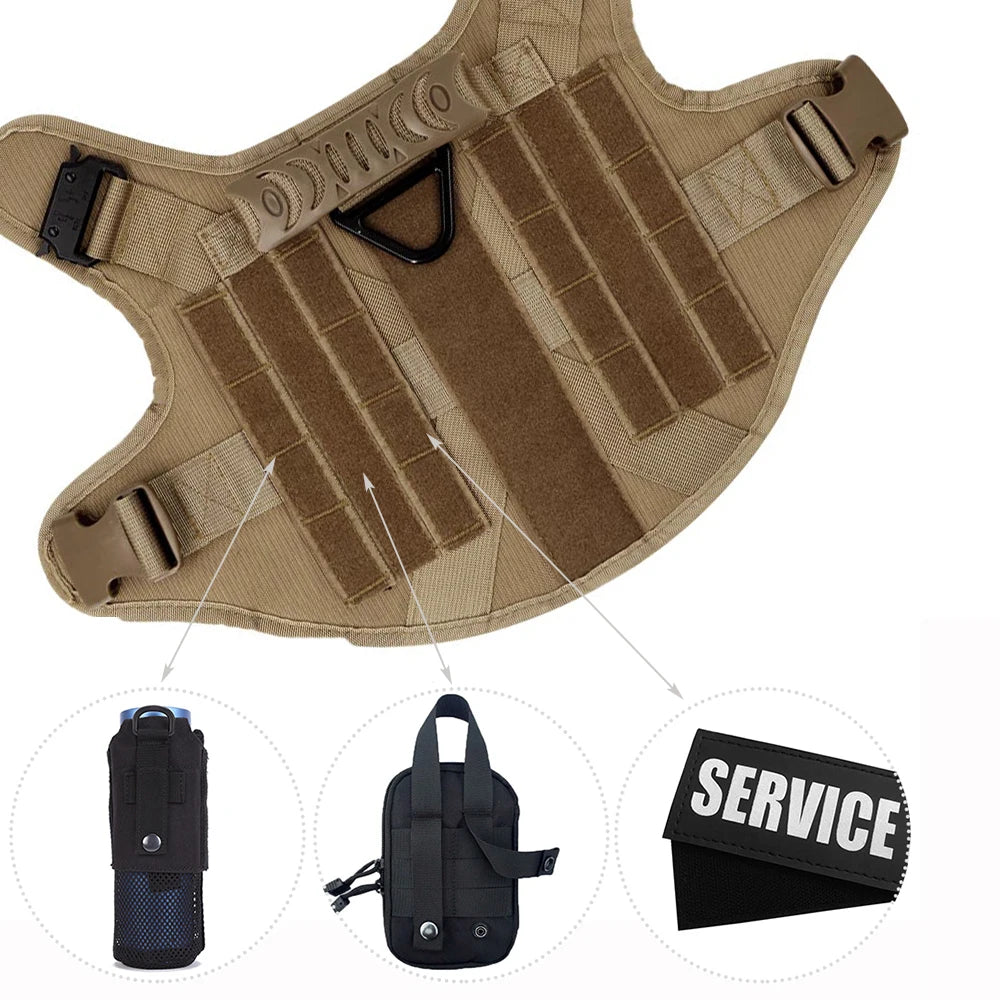 Tactical Dog Harness Vest w/ MOLLE | German Shepherd Malinois Training