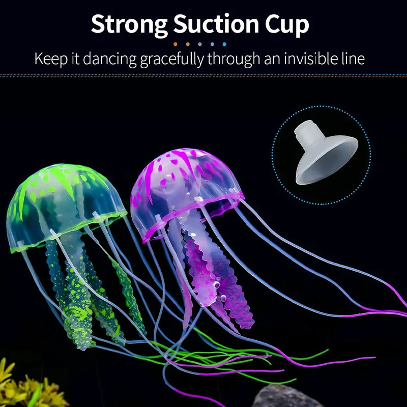 Luminous Artificial Jellyfish Aquarium Decor - Fish Tank Ornament
