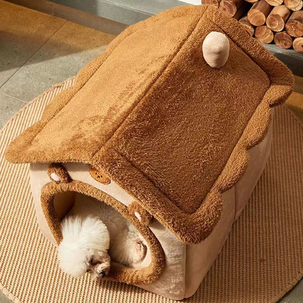 Cozy Four Season Pet Bed - Enclosed Teddy Bear Style (Canada)