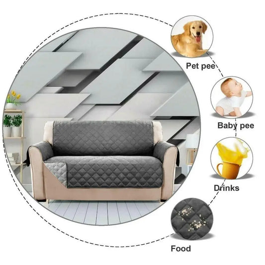 Waterproof Quilted Sofa Cover | Pet & Kid Couch Protector Slipcover