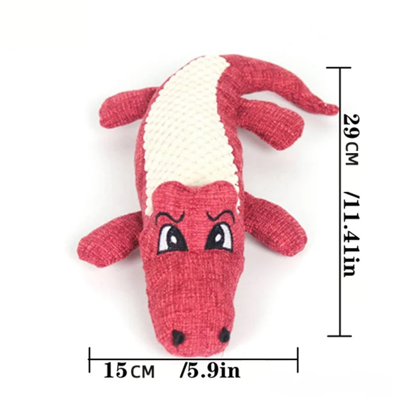 Interactive Alligator Plush Dog Toy - Sound & Teeth Training