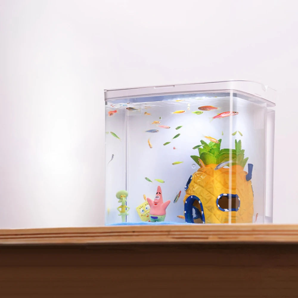 Silent Mini Desktop Betta Fish Tank with LED & Filter | Canada