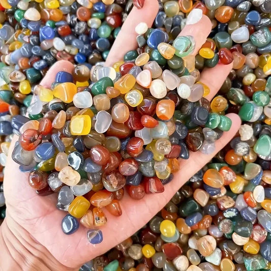 Natural Agate Crystal Pebbles | Colorful Aquarium Decor