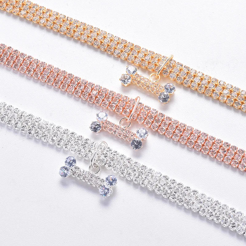 Sparkling Rhinestone Pet Collar for Dogs & Cats | Adjustable Luxury Necklace