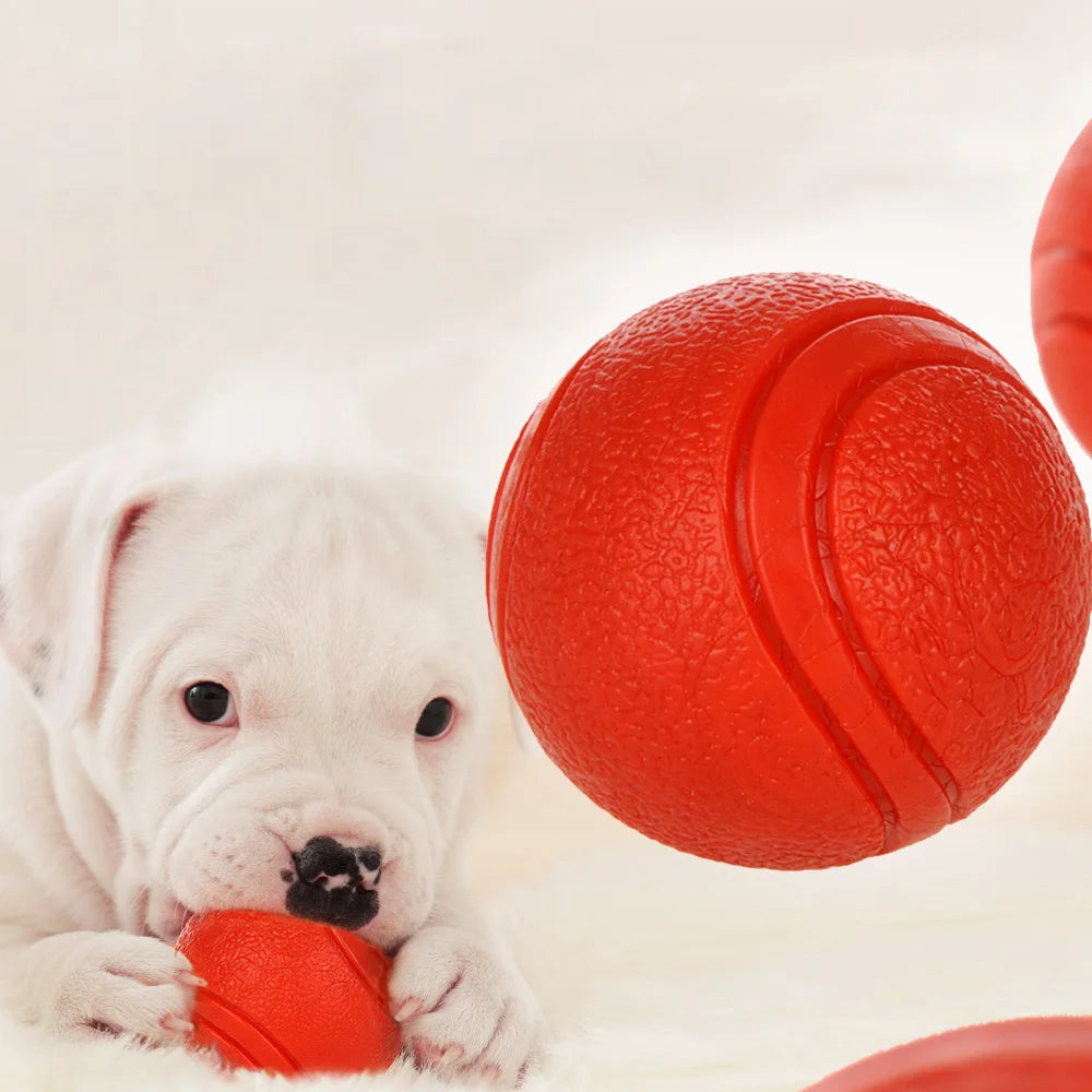 HOOPET Tough Red Rubber Dog Ball - Chew Proof S-XL