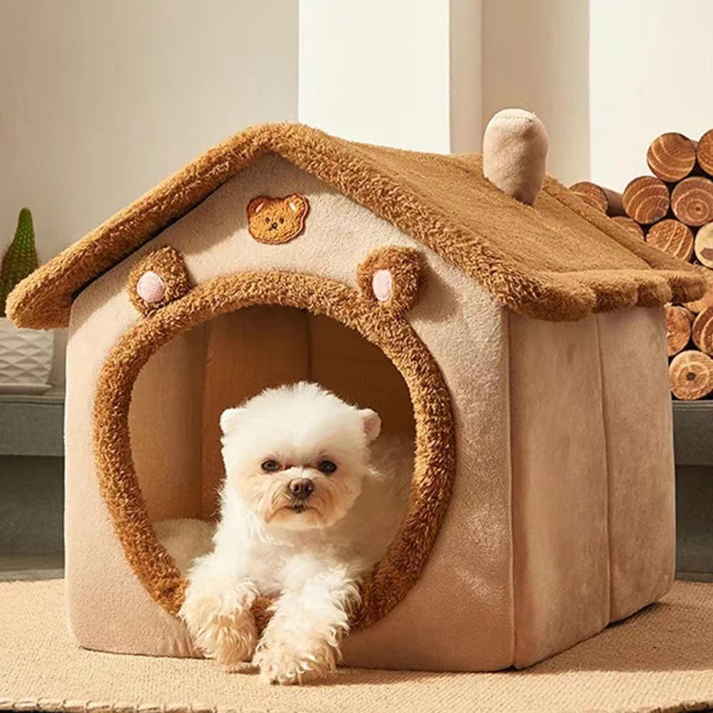Cozy Four Season Pet Bed - Enclosed Teddy Bear Style (Canada)