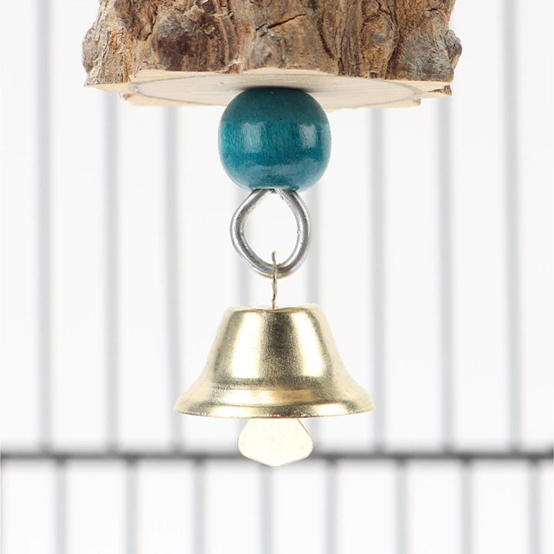 Natural Wooden Parrot Chew Toy | Safe Bird Cage Enrichment Canada