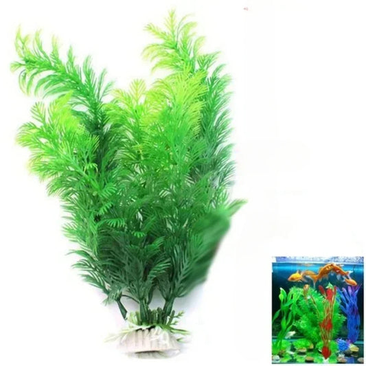 Green Artificial Plastic Aquarium Plant Decor - Fish Tank Ornament