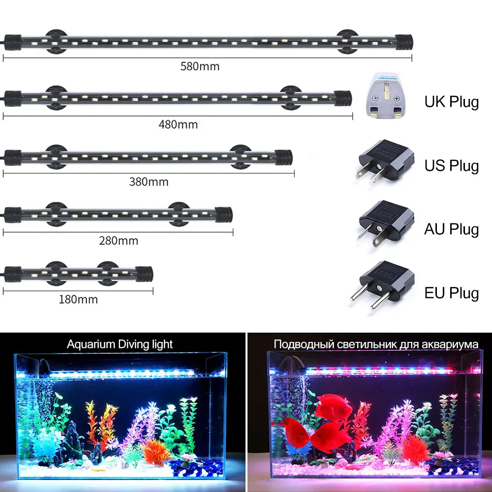 Aquarium LED Clip Light | Waterproof Fish Tank Plant Grow Lamp 18-58cm