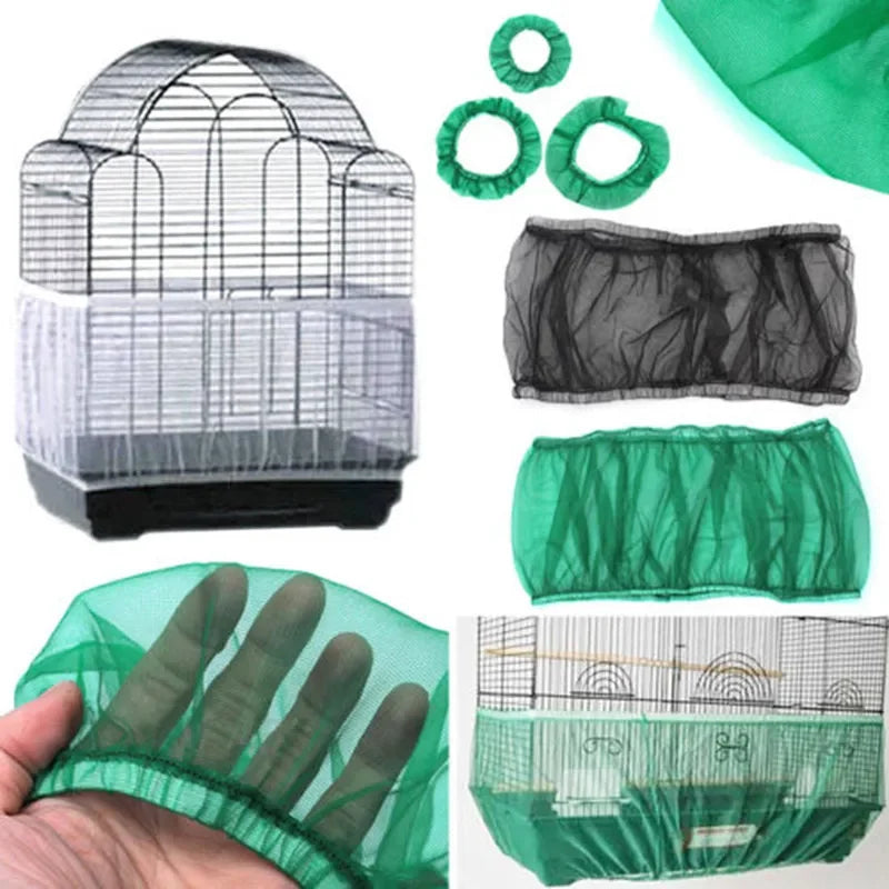 Nylon Mesh Bird Cage Seed Guard & Catcher - Easy Clean