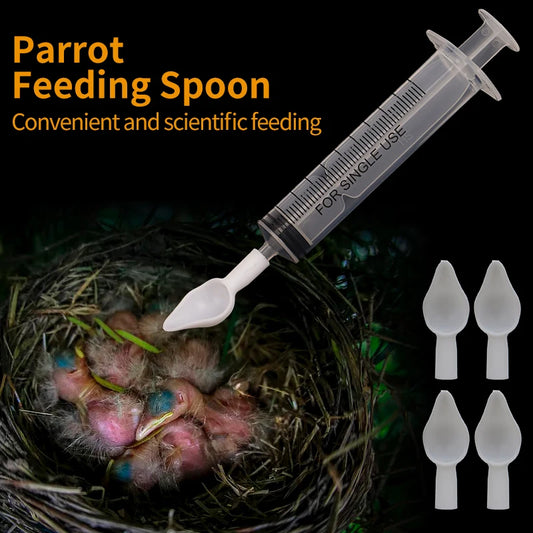 Baby Bird Feeding Kit: Syringe & Spoon for Milk & Medicine