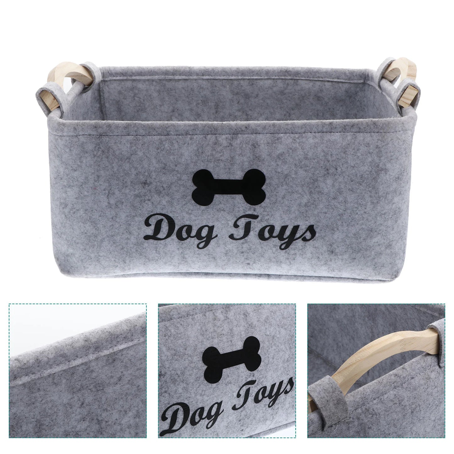 Felt Pet Toy Storage Basket Organizer Bin for Dogs