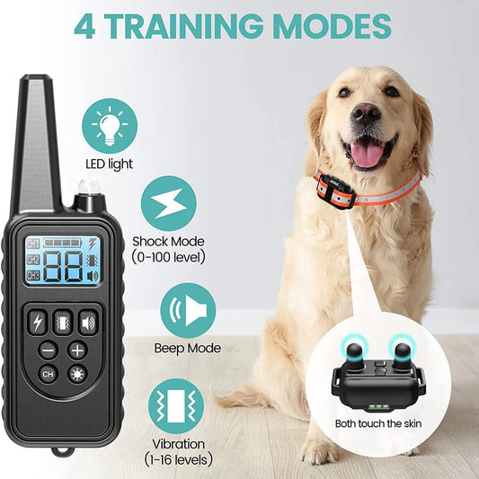 Rechargeable Electric Dog Training & Anti-Bark Collar w/ Clicker