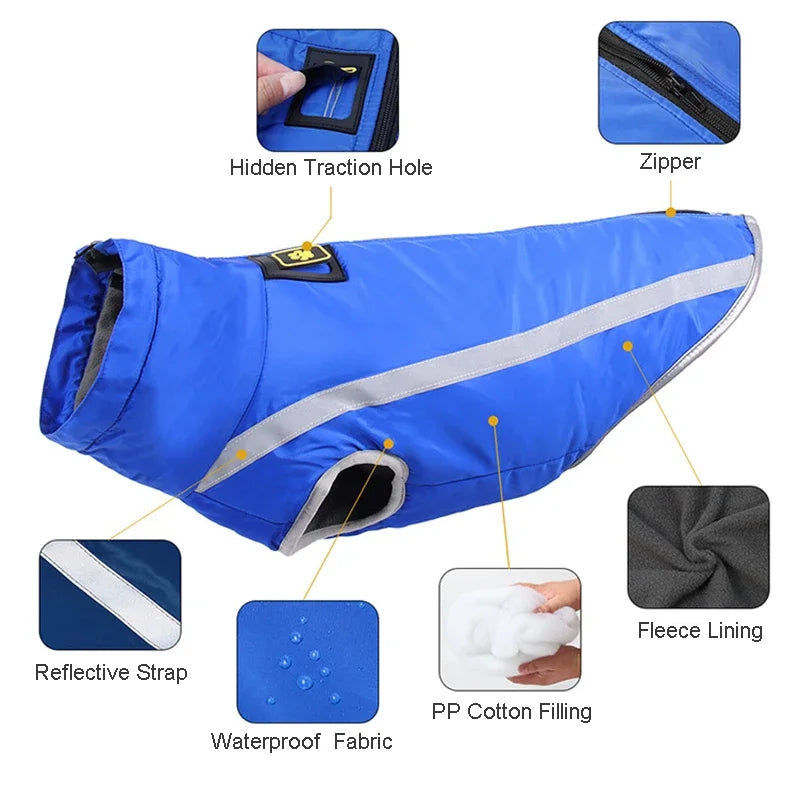 Large Dog Winter Coat - Waterproof, Warm & Reflective for Canadian Winters
