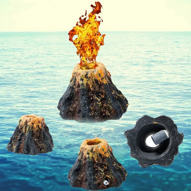 Aquarium Volcano Air Stone Bubble Aerator Decoration for Fish Tanks