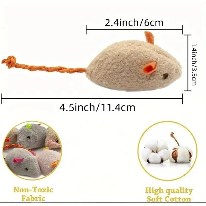 3/7PC Plush Rat Cat Toys | Durable Linen & Interactive Fun
