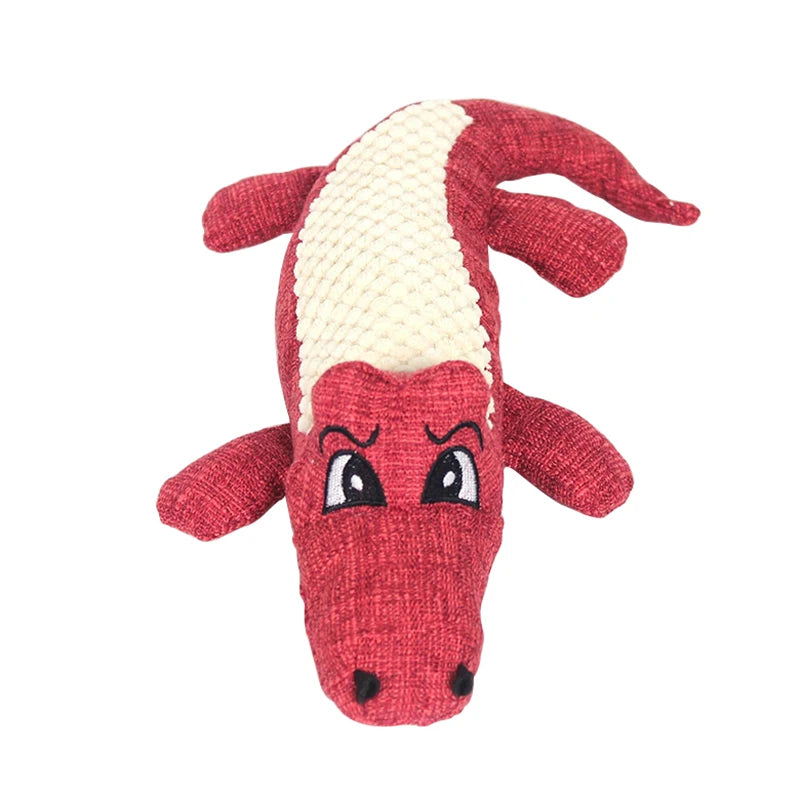 Interactive Alligator Plush Dog Toy - Sound & Teeth Training