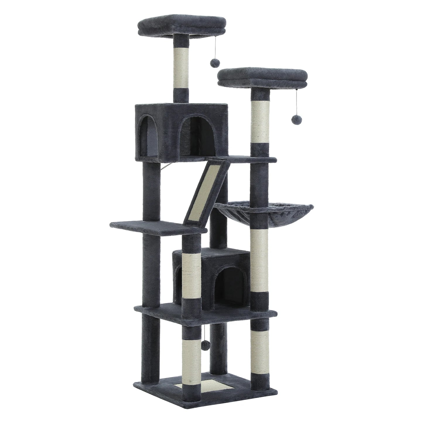 Tall Multi-Level Cat Tree Tower for Multiple Indoor Cats w/ Condo