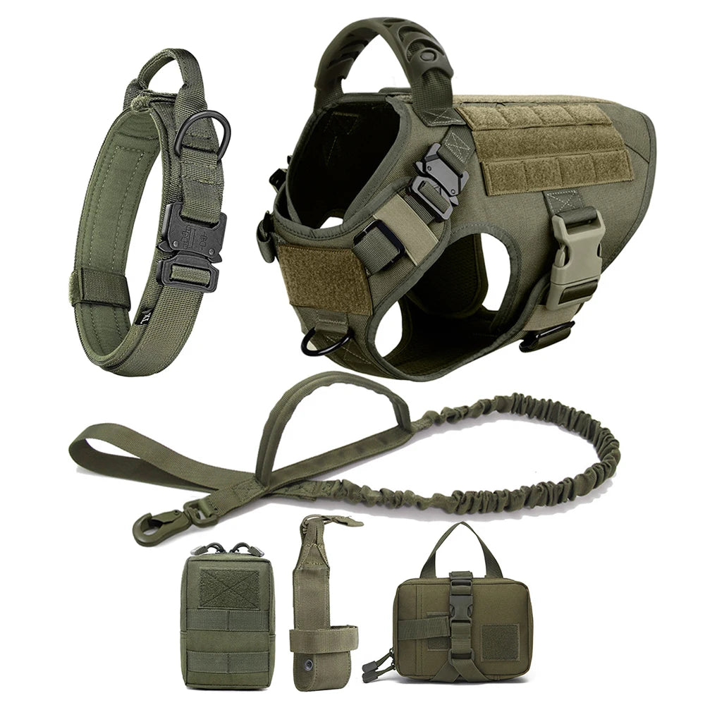 Tactical Dog Harness Vest w/ MOLLE | German Shepherd Malinois Training