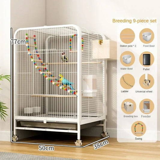 Luxury Large Bird Villa Cage for Breeding Parrots & Exotic Birds
