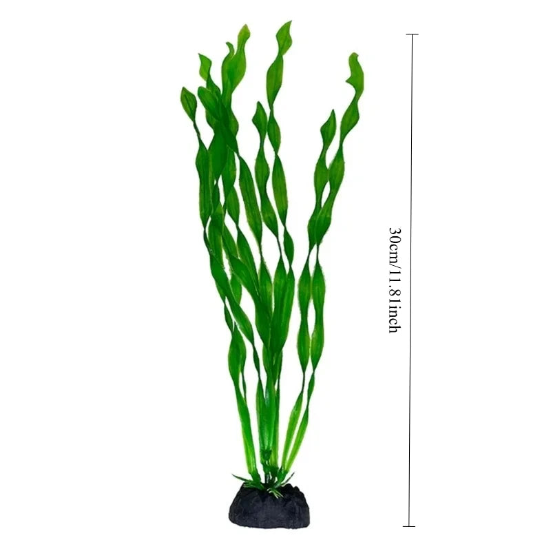 Green Artificial Plastic Aquarium Plant Decor - Fish Tank Ornament