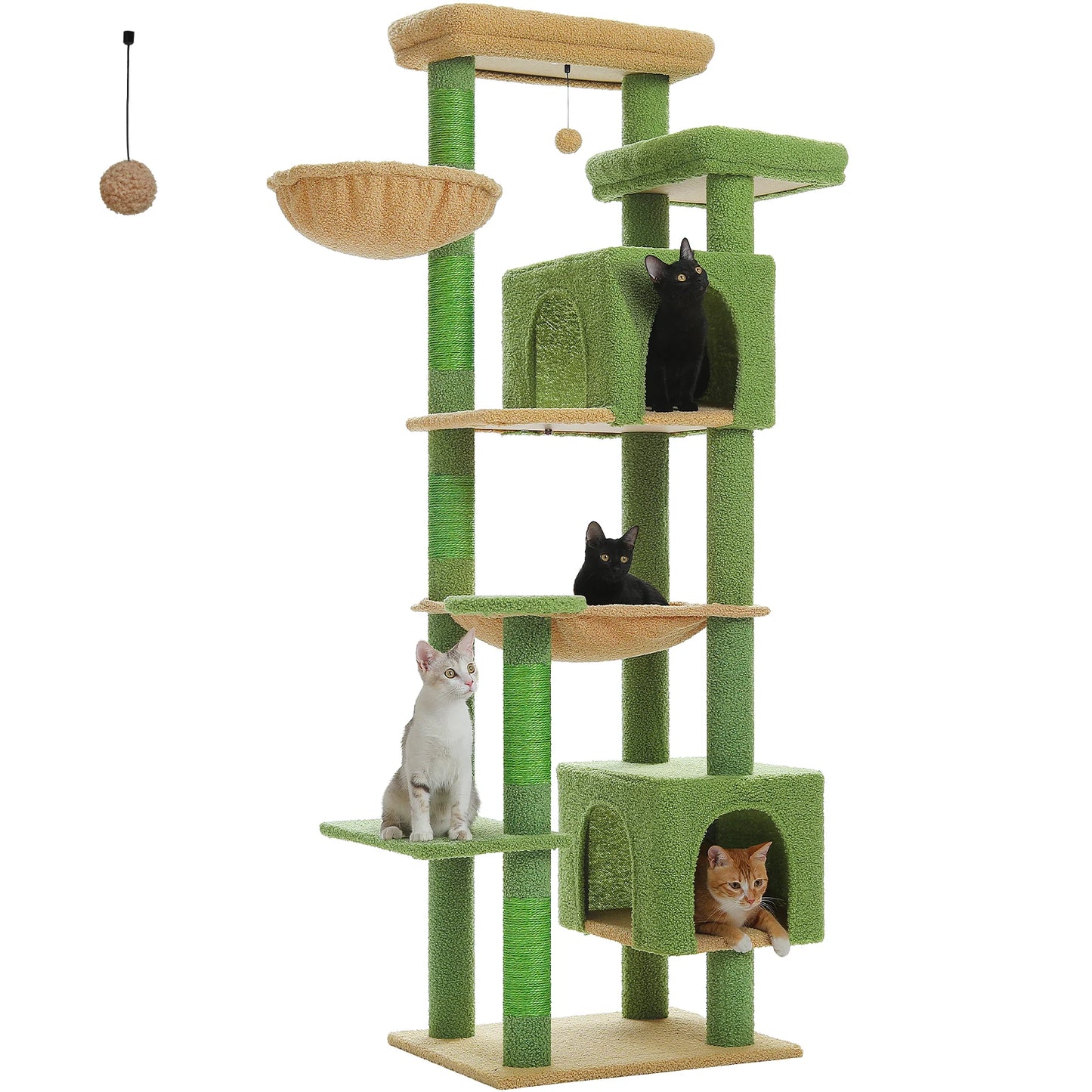 Tall Multi-Level Cat Tree Tower for Multiple Indoor Cats w/ Condo