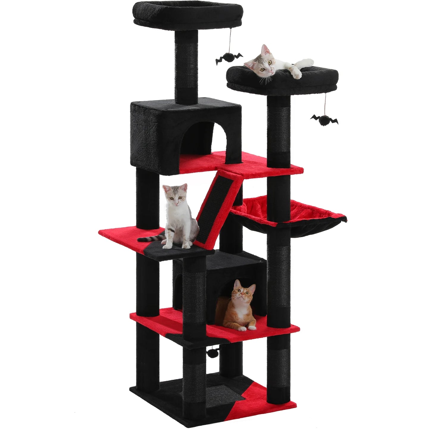 Tall Multi-Level Cat Tree Tower for Multiple Indoor Cats w/ Condo