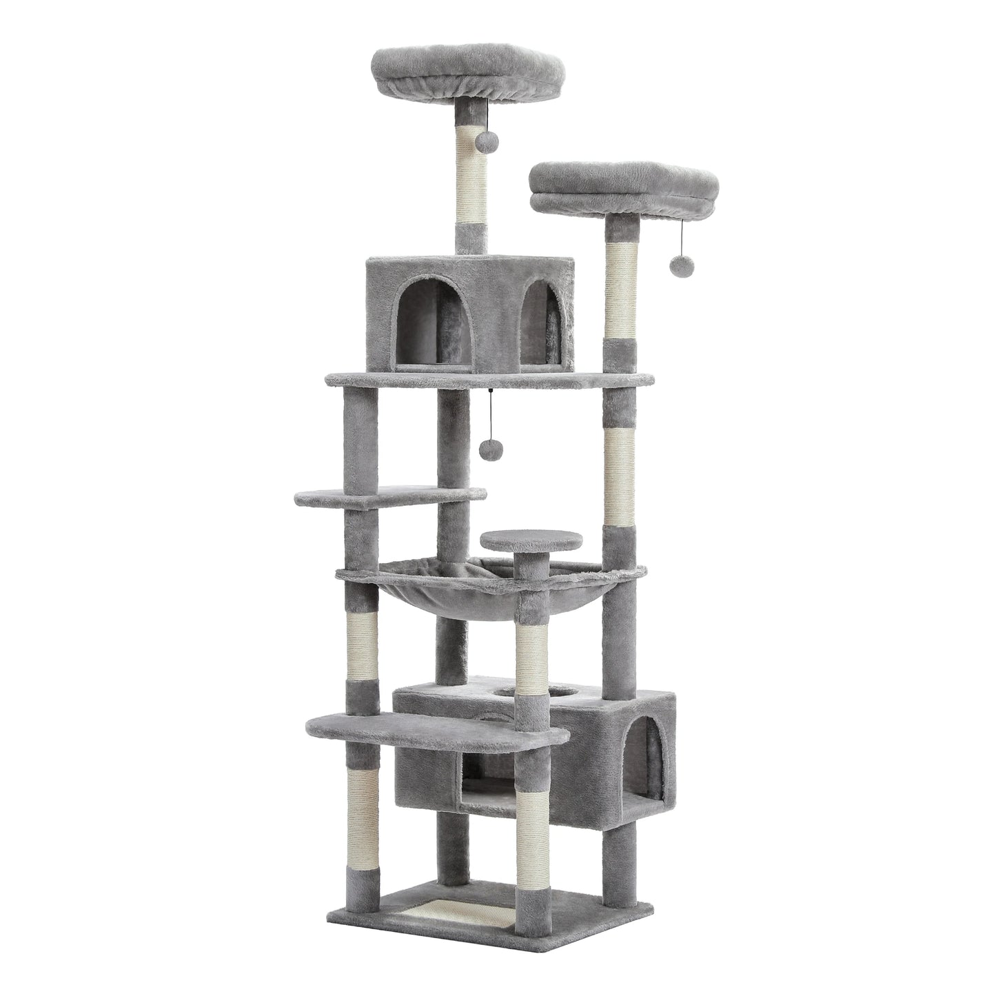 Tall Multi-Level Cat Tree Tower for Multiple Indoor Cats w/ Condo