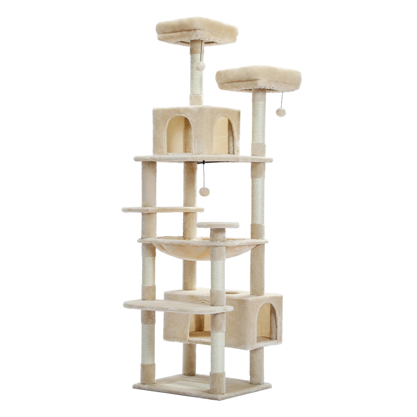 Tall Multi-Level Cat Tree Tower for Multiple Indoor Cats w/ Condo