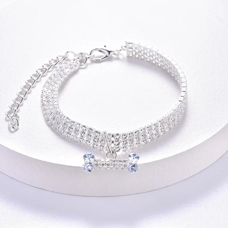 Sparkling Rhinestone Pet Collar for Dogs & Cats | Adjustable Luxury Necklace