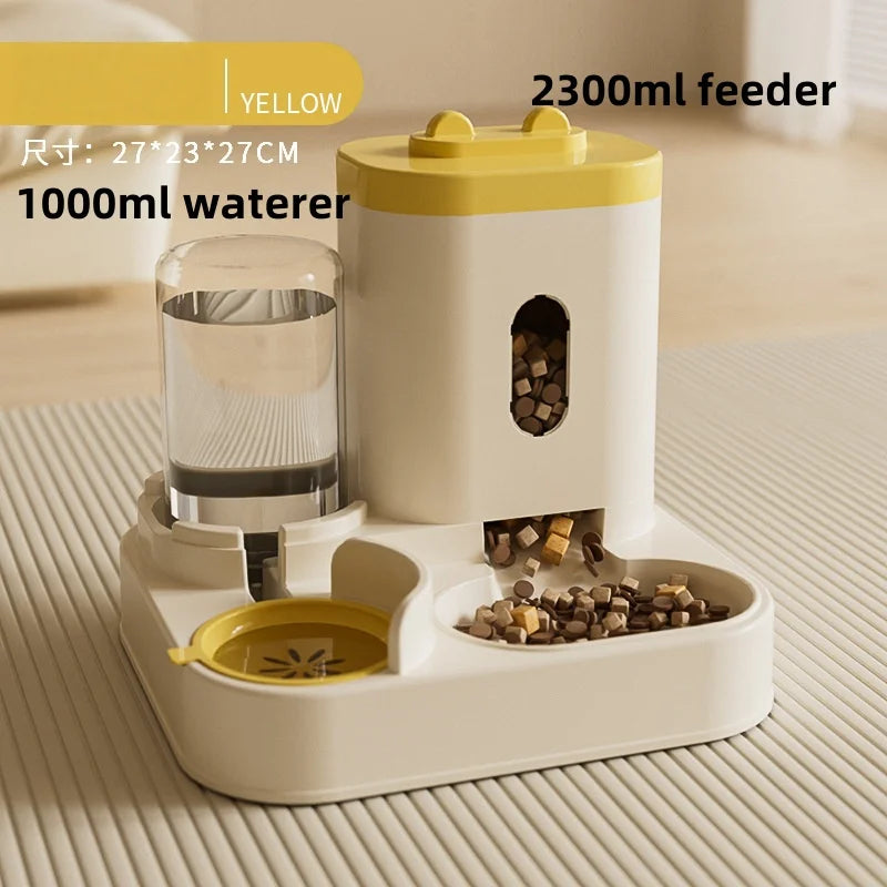 Automatic Pet Feeder: Integrated Food & Water for Cats & Dogs