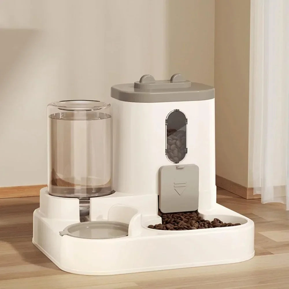 Automatic Pet Feeder: Integrated Food & Water for Cats & Dogs