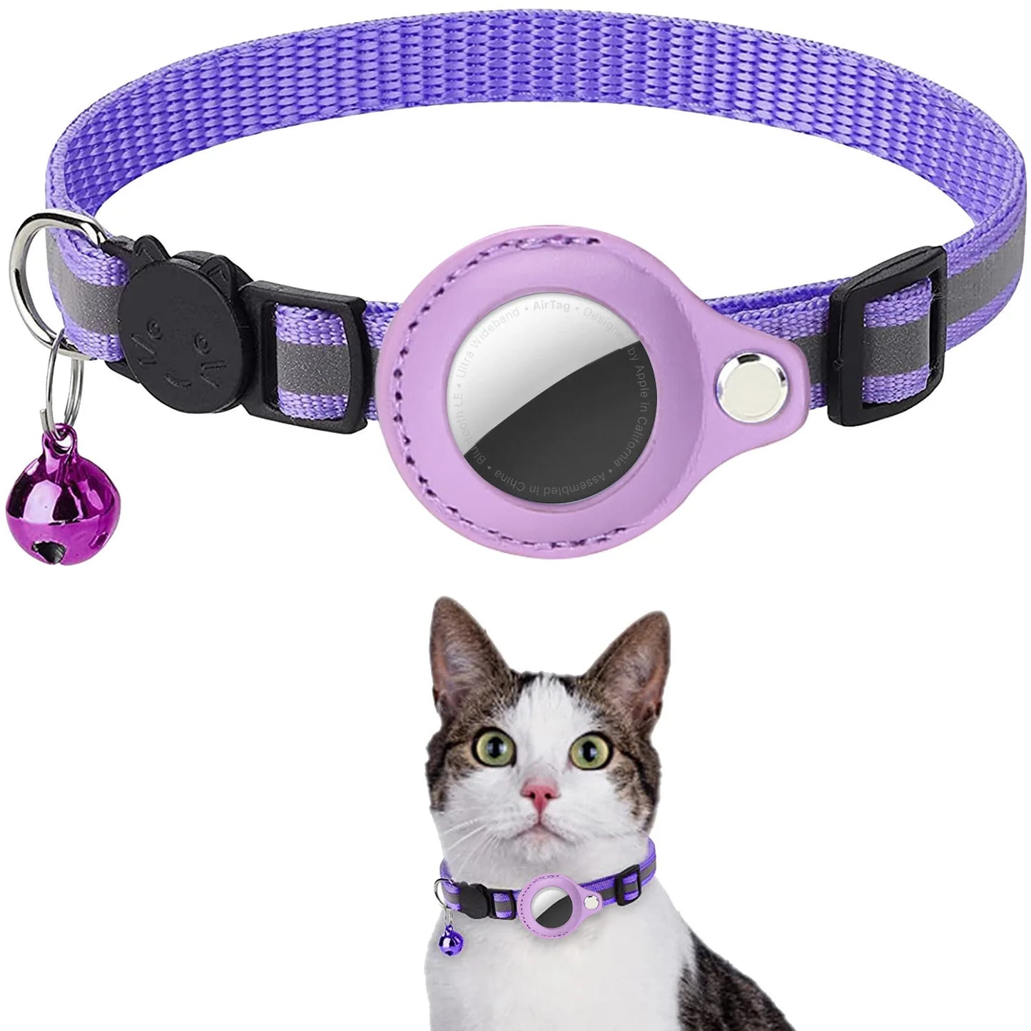 Cat AirTag Holder Collar | Breakaway, Reflective & Waterproof