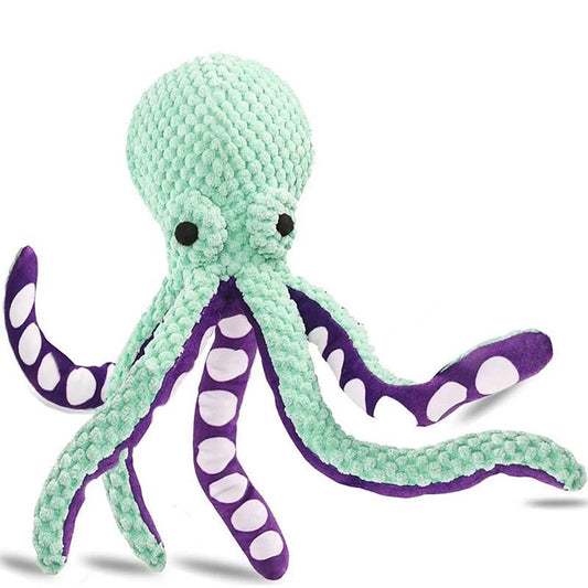Interactive Plush Octopus Dog Toy - Sound & Durable Fun