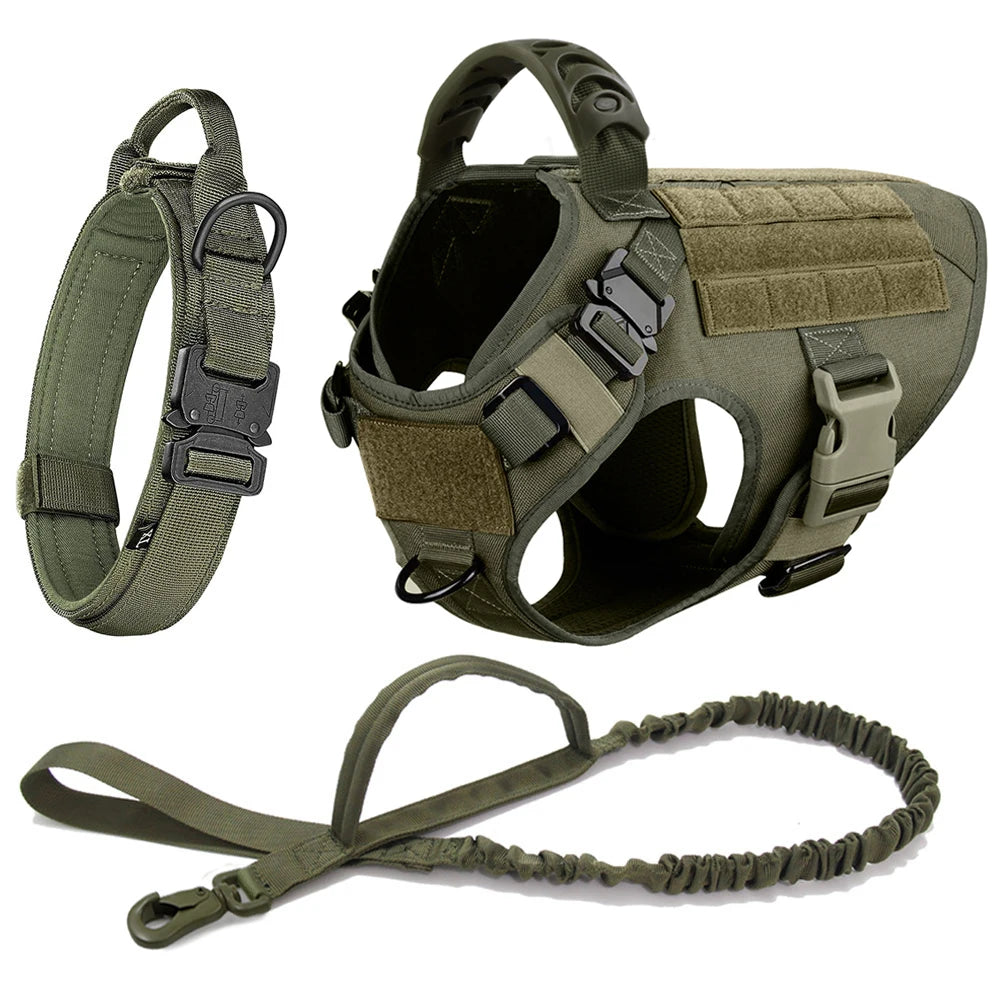Tactical Dog Harness Vest w/ MOLLE | German Shepherd Malinois Training